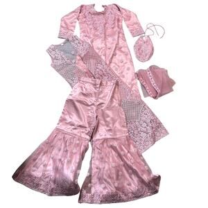 SOLD… Little Girls 4-Piece Pink Pakistani Salwar Kameez, Gharara Suit & Jacket